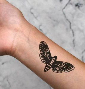 death moth temporary tattoo
