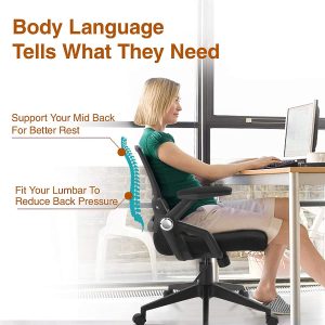Chair with Ergonomic Backrest & Soft Seat for Pain Back